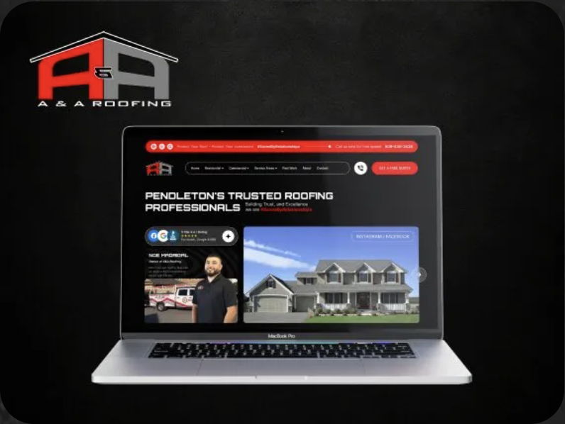 A and A Roofing website portfolio mockup
