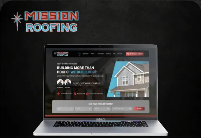 Mission Roofing website portfolio mockup