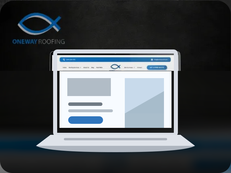 Oneway Roofing website portfolio mockup